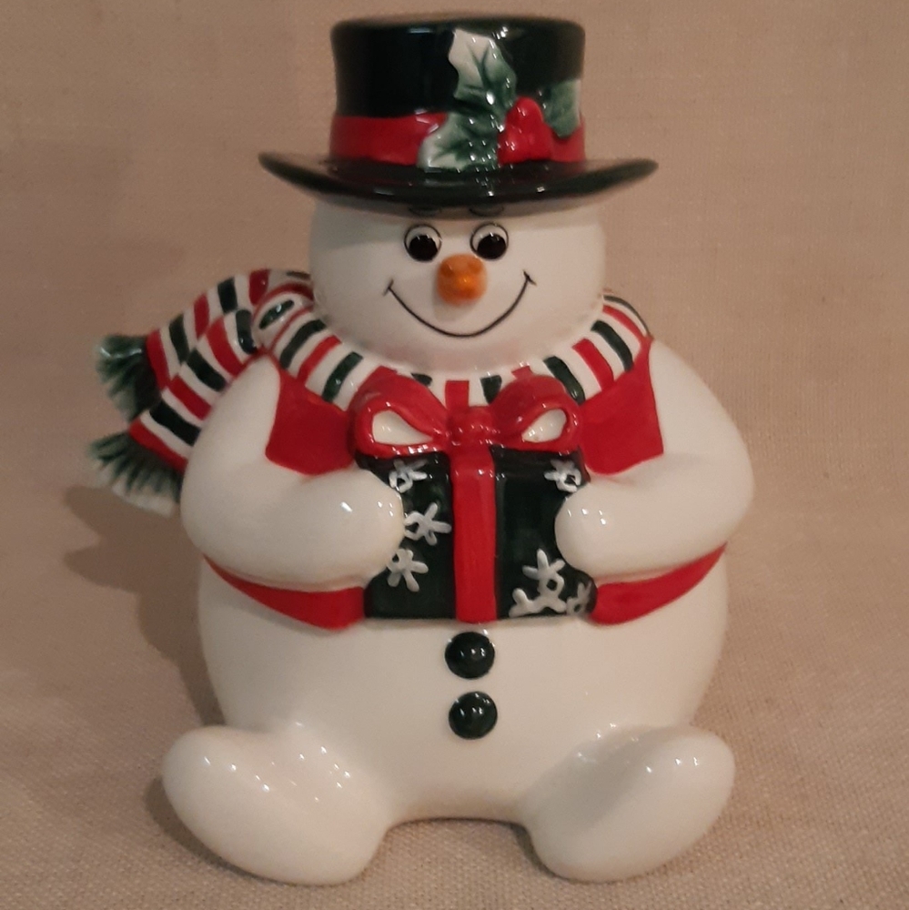 Fitz and Floyd Snowman Candy Jar